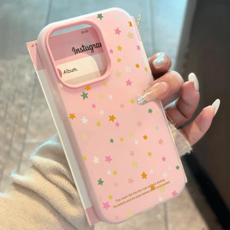 Cute Colorful Stars Pattern Phone Case For iPhone 16 17 Pro 15 14 Plus 13 12 11 Pro 16e 17e Air XR X XS Max 7 8 Plus Soft Cover