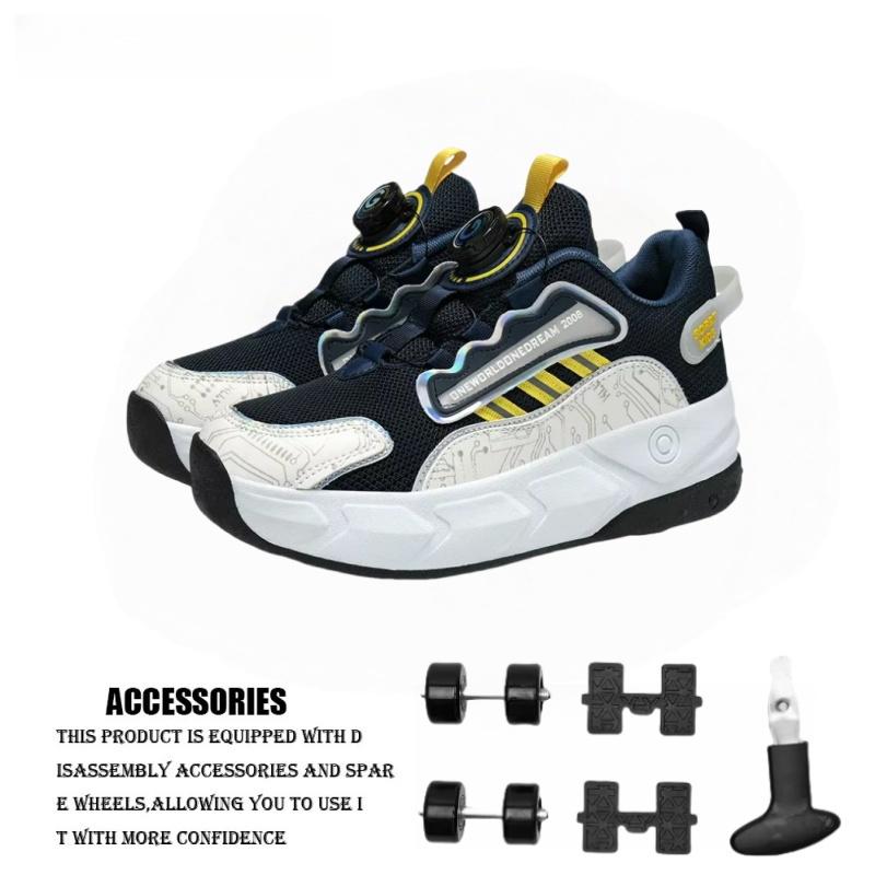Unisex Button Extension 4 Wheel Racing Roller Skates Shoes New Sneakers For Boy Girls Skating Skates Shoes With Wheels