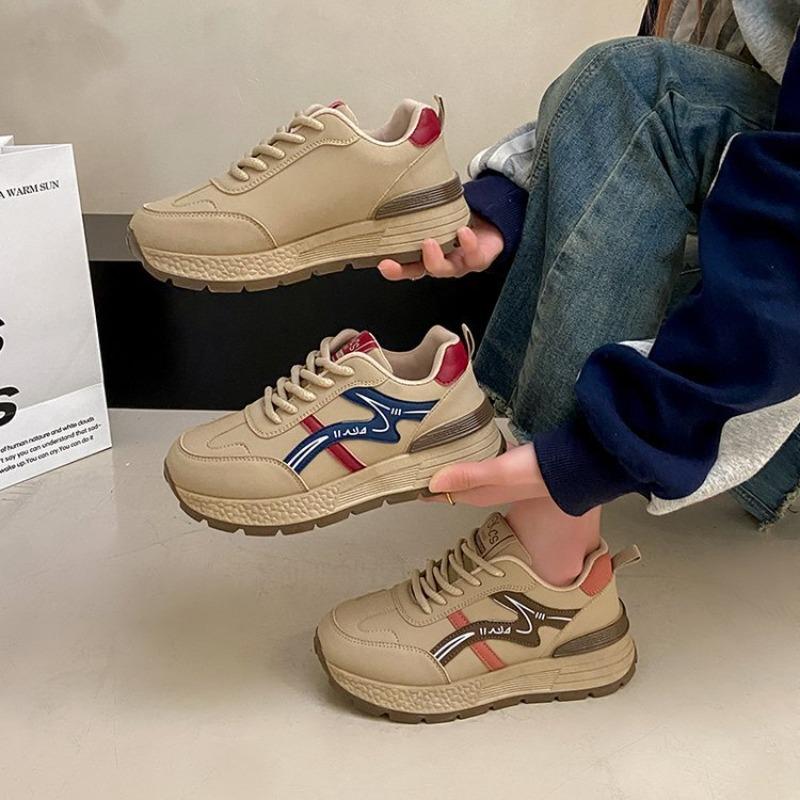 Taizhou Retro Platform Running Shoes Spring New Rubber Sole Casual Shoes College Style Fashion Sports Shoes Women