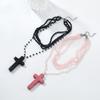 Trendsetting Beaded Crucifix Necklace For Women Adjustable Length Clavicle Chain Suitable For Everyday Styling