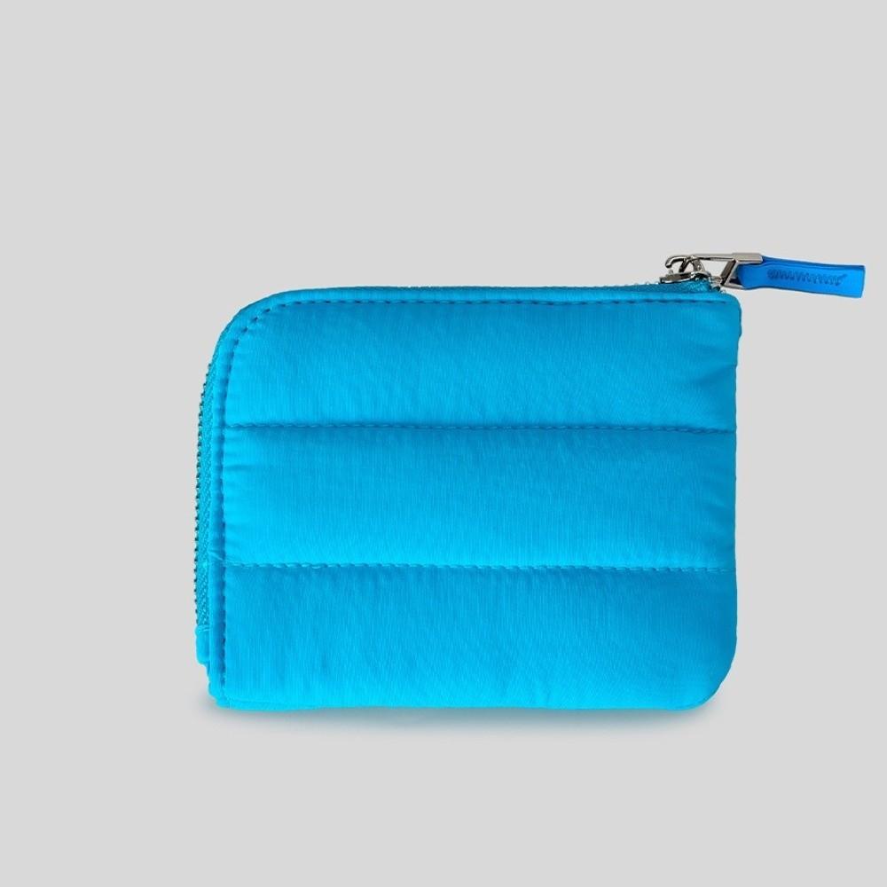 New Solid Color Quilted Coin Purse Ultralight Square Padded Wallet Nylon Portable Mini Card Holder