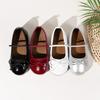 Spring Autumn Girls Trend Leather Shoes Wine Red Fashion Kids Causal Loafers Simple Soft Children's Classic Ballet Flat Shoes