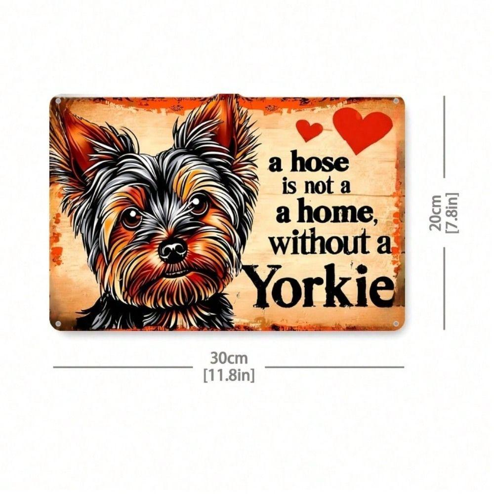 

Vintage Yorkshire Terrier Metal Poster 8x12 Inch Retro Yorkie Aluminum Wall Art Home Decor