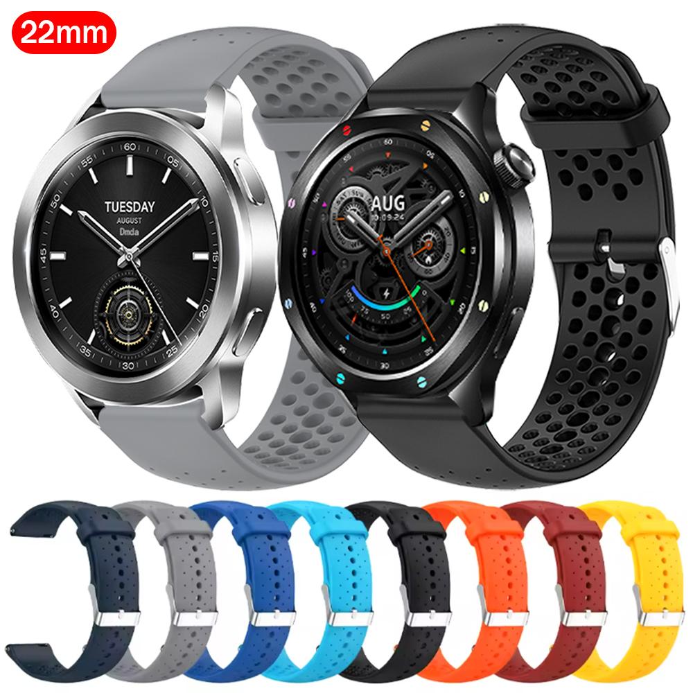 22mm Silicone Bracelet For Xiaomi Watch S4 Replace Strap For Xiaomi Watch color2 S2 46mm/42mm S1 Pro S3 S4 Sport Breathable Band