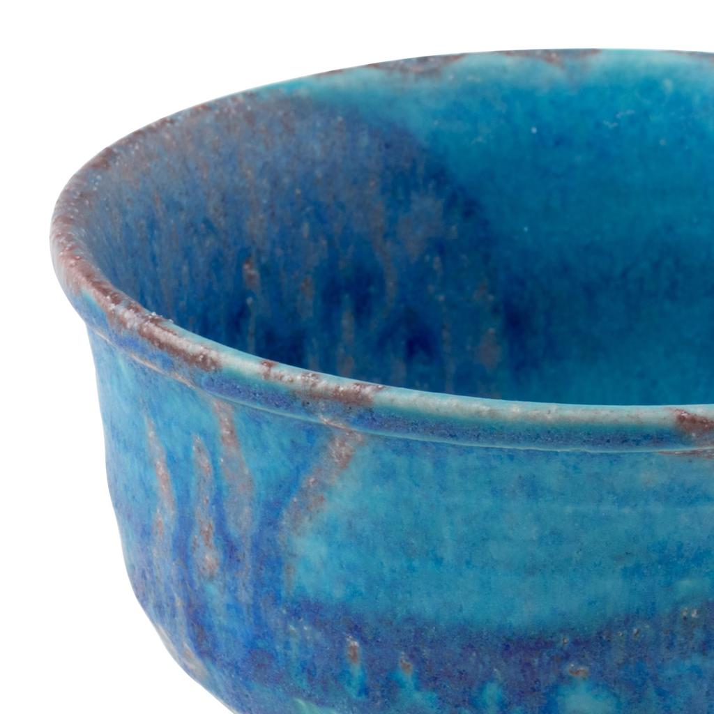 Marui Seito Shigaraki Ware Hechimon Matcha Tea Diameter Dew Grass Bowl, 14cm, Blue, MR-3-4121