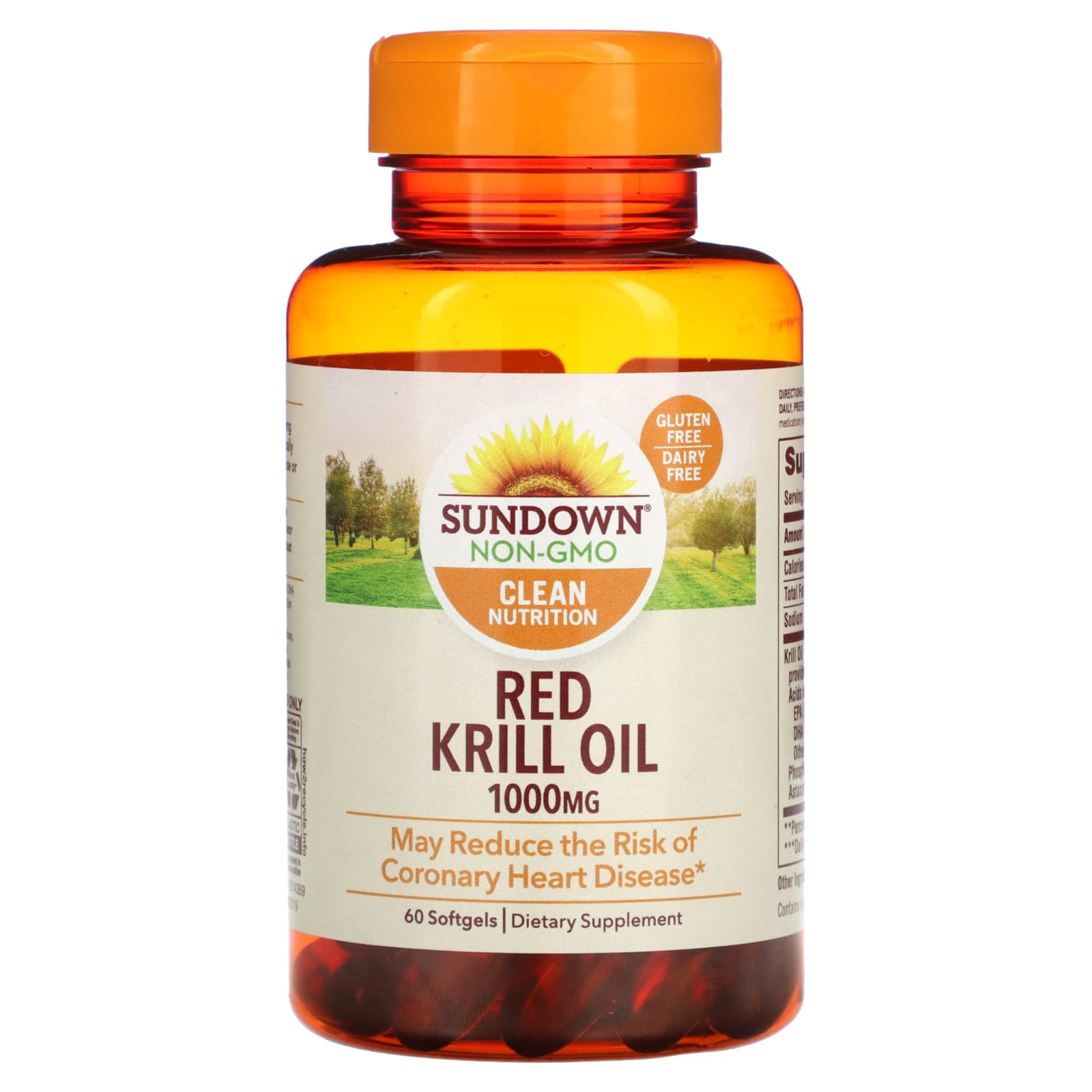 

Sundown Naturals, Red Krill Oil, 1000 mg, 60 softgels