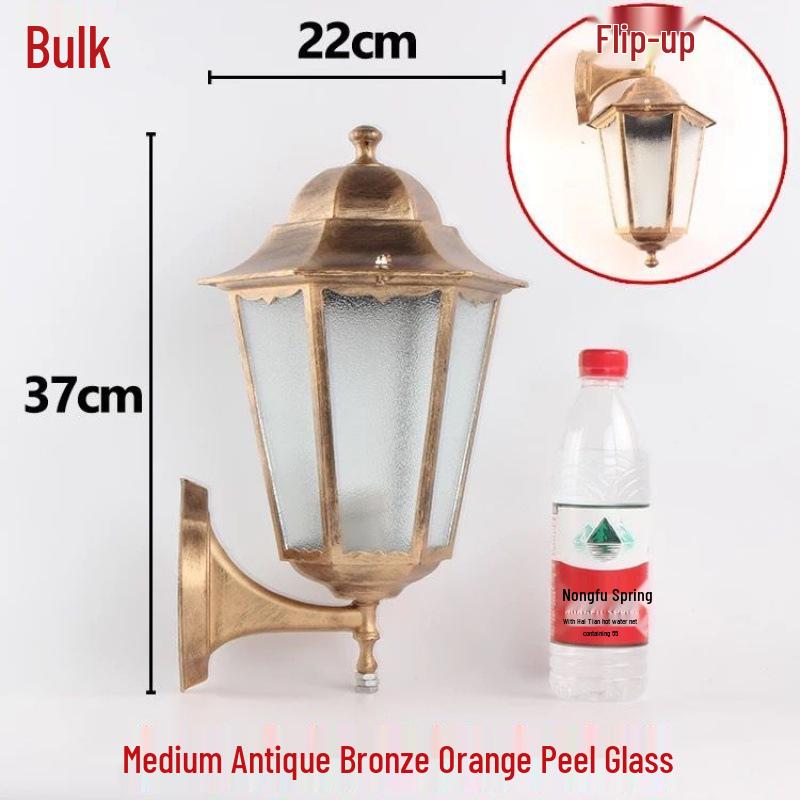 Retro Hexagonal Antique Bronze Waterproof Outdoor Wall Light for Balcony, Corridor, Garden, Villa