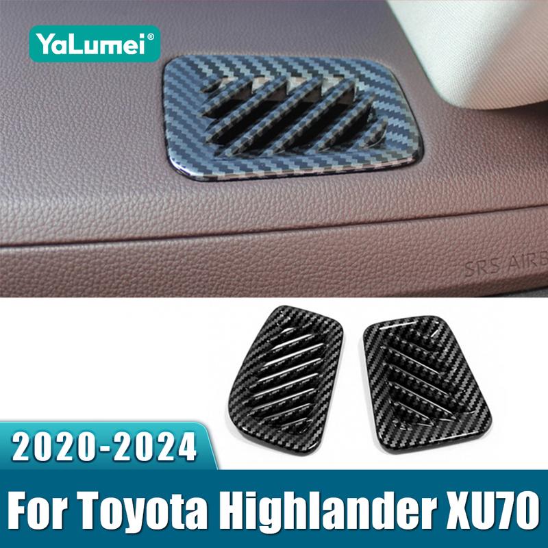 For Toyota Highlander XU70     2024 Hybrid ABS Car Center Console Air Conditioner Vent Outlet Cover Trim Sticker
