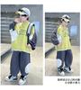 Boys' Autumn Set 2026 New Mid sized Children's Autumn Dress Loose Boys' Spring and Autumn Style Children's Splicing Hoodie Handsome