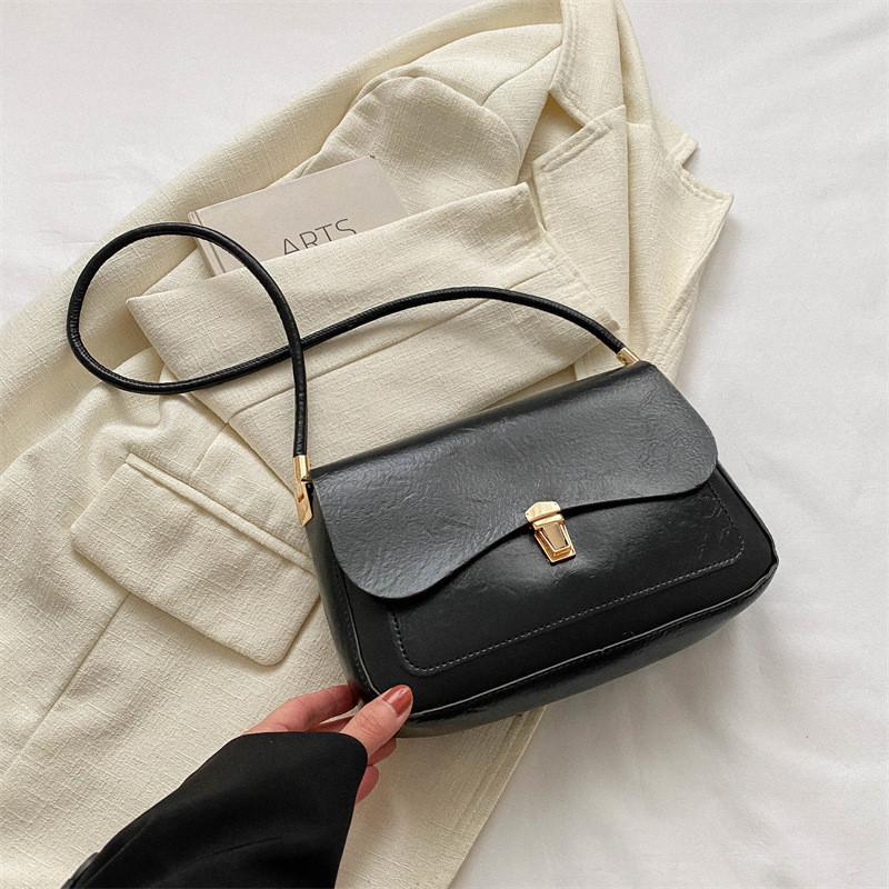 Stylish 2023 Trendy Women s Shoulder Bag Minimalist Korean Crossbody Small Square Bag чёрный