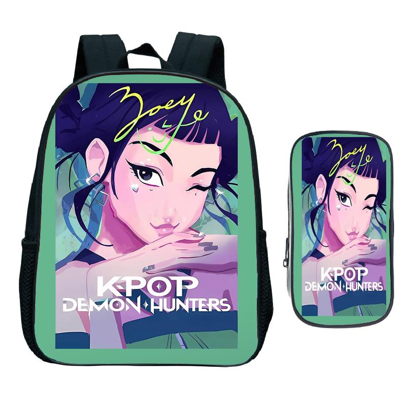 Detský KPop Demon Hunters Predškolský batoh 2-dielna súprava s peračníkom Deti Huntrix Dievča Batoľa Zoey Rumi Mira Saja Chlapci Ruksak