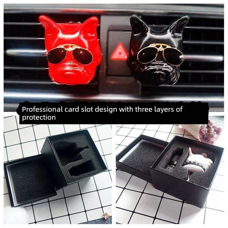 Creative Car Accessories Car Fragrance Diffuser Stone Dog Head Car Air Freshener Clip for the Year of the Dog Gift