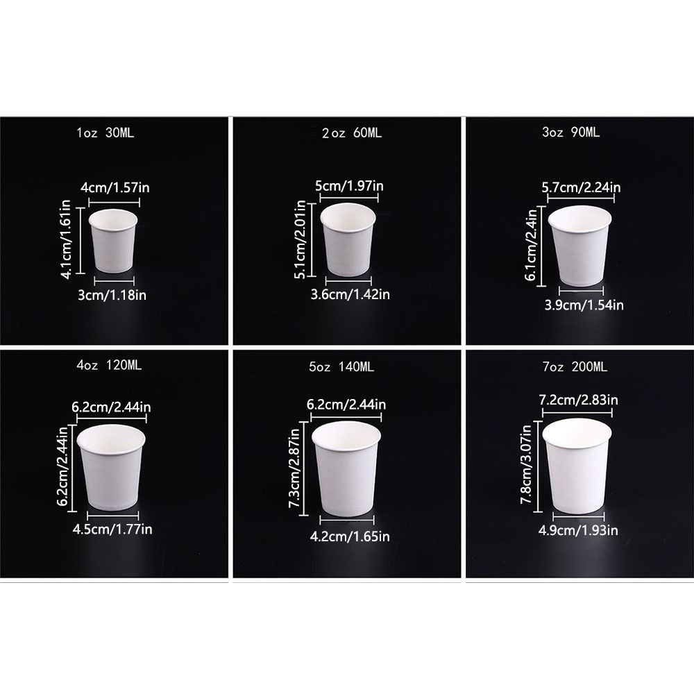 200Pcs Thickened Tasting Cup Multisize Paper Coffee Cup Disposable Paper Cup  Household Drinking