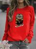 Animal Print Women's Round Neck Hoodie