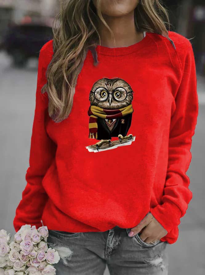 Animal Print Women's Round Neck Hoodie