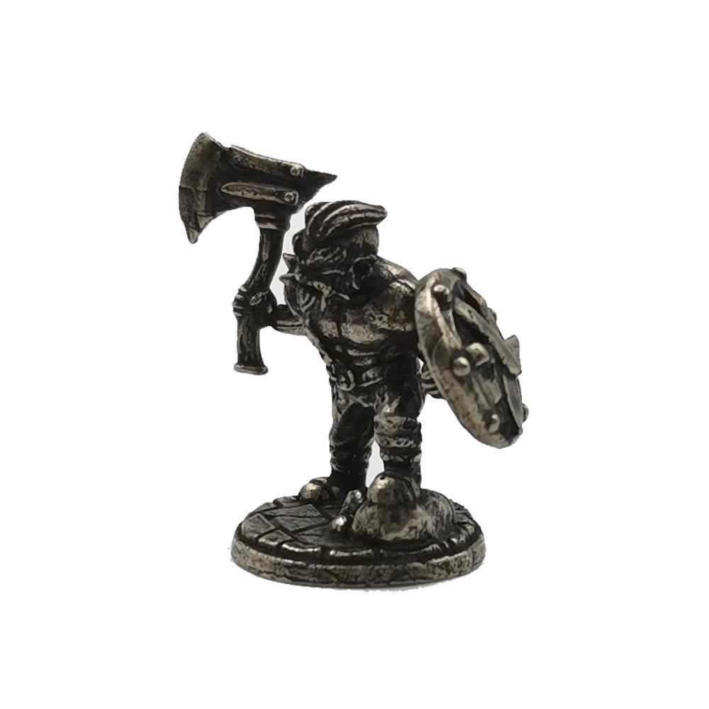 1/2Pcs Dwarf Legion Shield Axe Models Toy Figurines Miniatures Metal Copper Mens Gifts Desktop Ornaments Decoration