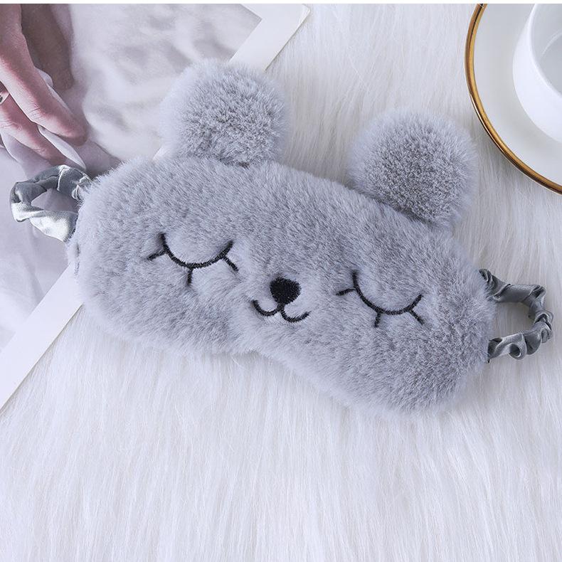 1Pc Cute Cartoon Rabbit Plush Sleeping Eye Mask Comfortable Sleep Mask Sleep Aid Traveing Home Shading Light Eye Cover Eyeshade