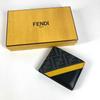 Fendi ZM0001 Zucca Logo Compact Wallet Folded Wallet PVC/Leather Black/yellow