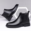 Fashion Outdoor Leather Basic Boots for Men Stylish Leisure Walk Man Casual Shoes Ankle Boots High Top Walking Shoes Male Business Botas