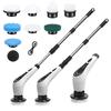 Electric Bath Polisher with 2000mAh Power 8 Replacement Telescoping Handle 90 Minutes of Continuous Two Rotation Battery Level Perfect for Cleaning