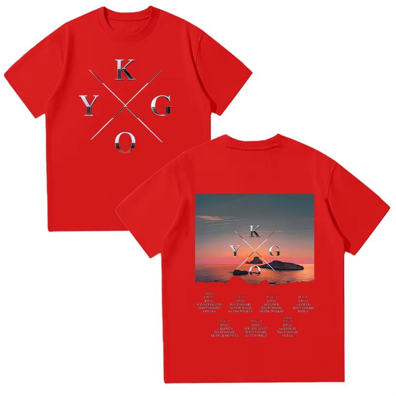 

2026 Kygo World Tour Tshirt Cotton Oneck Summer Casual T Shirts Oversized Women Men Short Sleeve Clothing Trendy Aesthetic 3XL