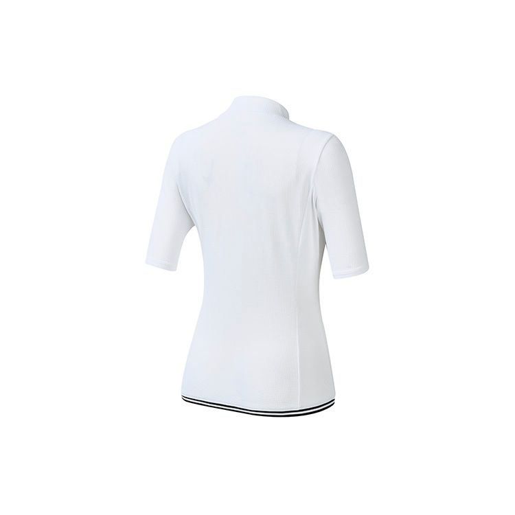 FILA Athletics Golf Sports Leisure Polo Logo Knit Short Sleeve T-Shirt Women Tops Jade-White A11W235115F-WT