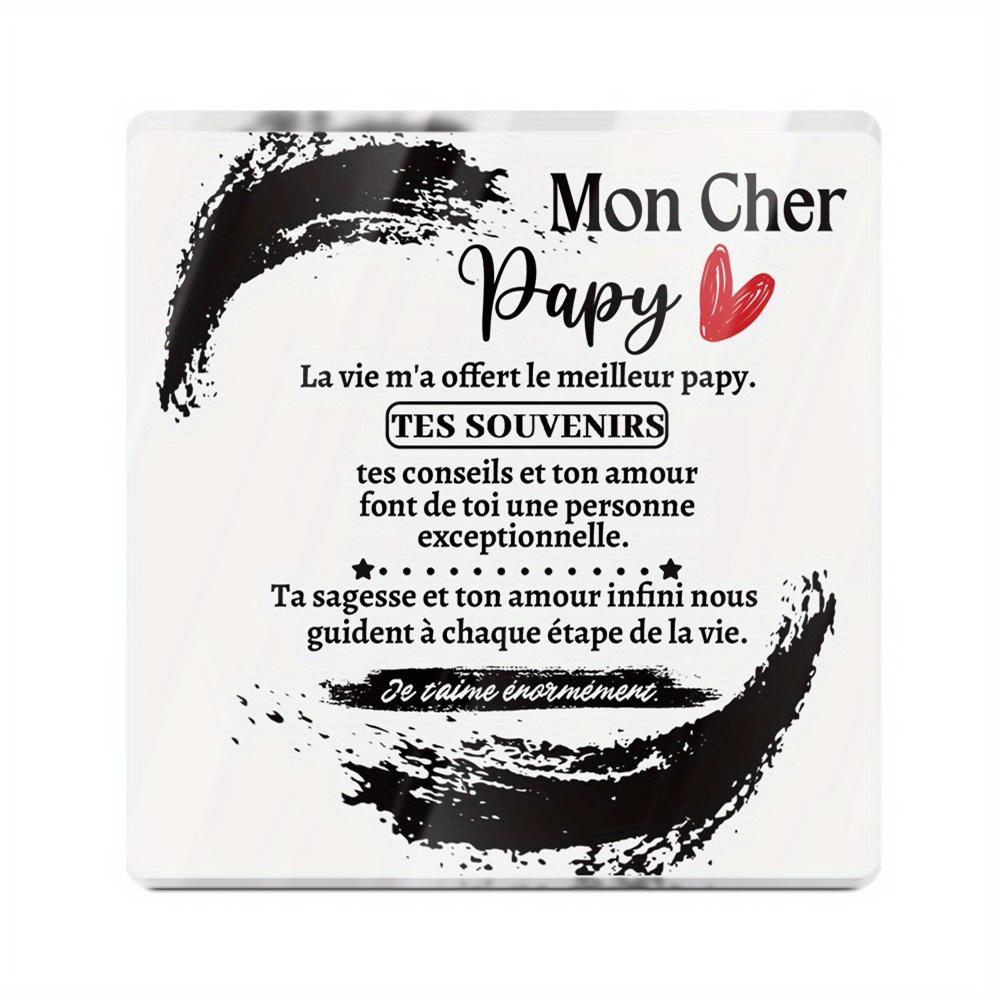 

1pc French Acrylic Sign Table Decor, Desktop Decoration for Home Farmhouse Living Room, Gift for Grandfather- Acrylic Desktop Ornament, Four Seasons 10*10cm