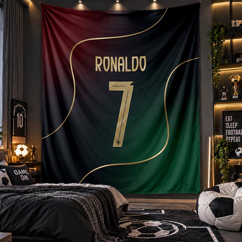 Duvara Asılan Goblen Cristiano Ronaldo Baskılı Kumaş Oturma Odası Yatak Odası Ev Dekorasyonu İçin