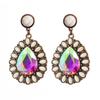 Diamond Turquoise Earrings Retro Western Ethnic Style Alloy Exaggerated Water Drop Earrings Bohemian Earrings