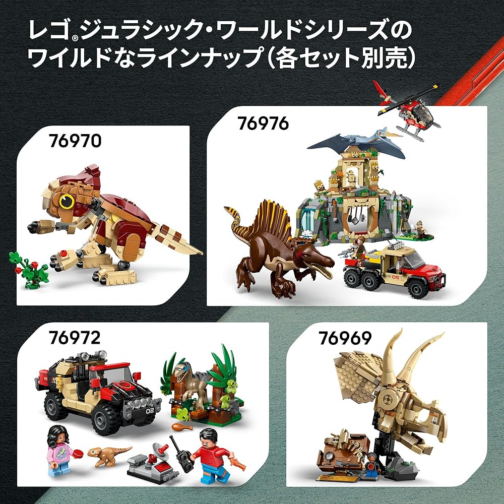LEGO Jurassic World Raptor and Titanosaurus Chase Mission Toy Building Set for Kids Ages 7-9