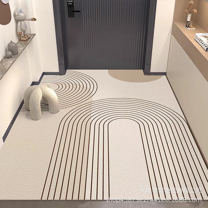 Simple Entry Door Entrance Leather Floor Mat, Advanced Sense Waterproof, Oil-Proof And Dirt-Resistant, Easy To Take Care Of, Leave-In And Cut Foot Mat