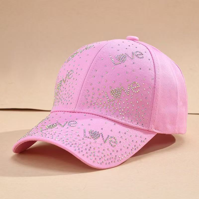 Fashion Hot Diamond Love Peaked Cap Trendy Face Small Baseball Cap Spring And Autumn Sunscreen Sun Hat Source