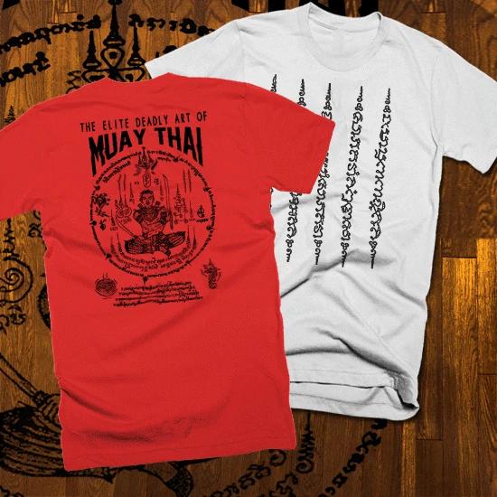 Muay Thai T-Shirt Thai Boxing 2 Sided Print UFC MMA kickboxer Martial Arts Fight 3XL