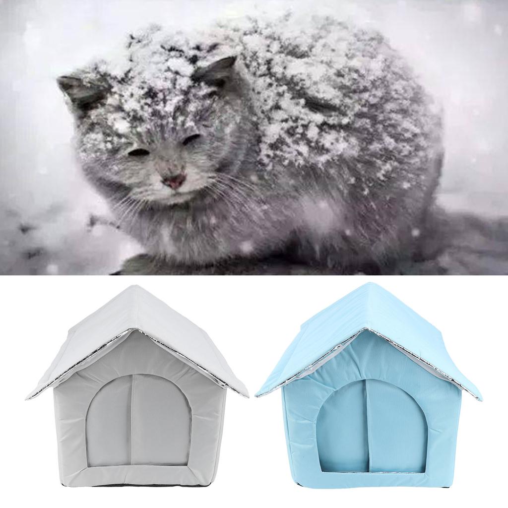 Outdoor Cat House Water Resistant Weather Proof Spacious Enclosed Winter Insulated Cat Shelter for D