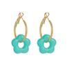 Macaron Color Flower Tassel Earrings, 18K Gold-Plated, Light Luxury Versatile, Niche High-End.