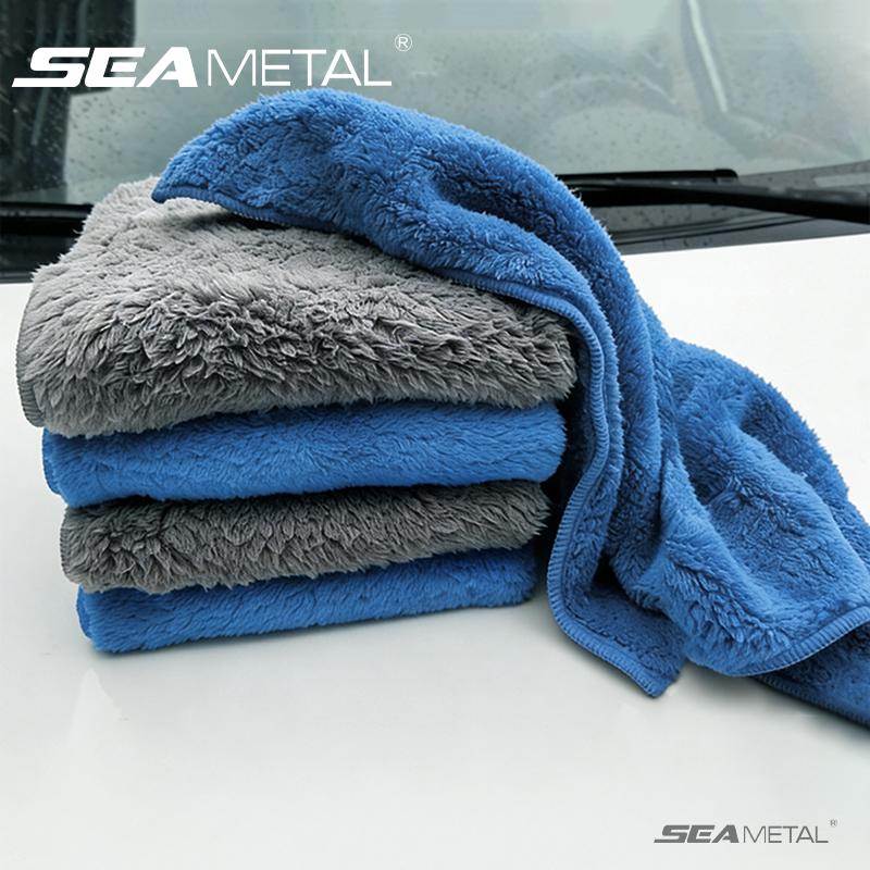 SEAMETAL Coral Fleece Microfiber Towel Super Absorbent Car Cleaning Detailing Rag Cloth Auto Care Drying Towels