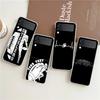 Phone Case For Samsung Galaxy Z Flip 3 4 5 Hard Folding Clear PC Bumper Rugby Ball For Samsung Z Flip 6 Cover