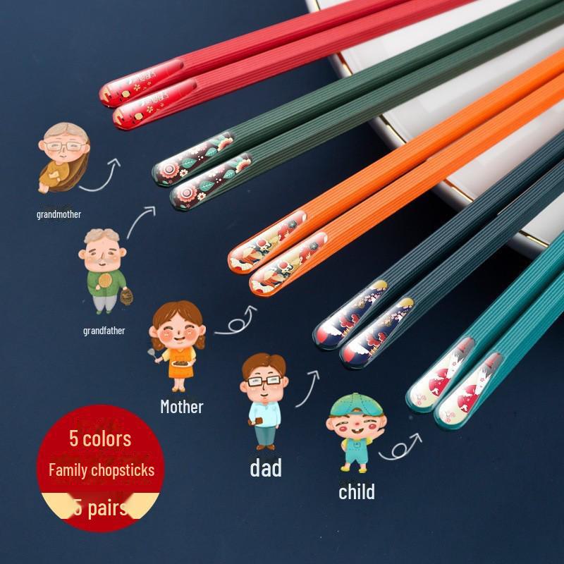 

Youshengmeidi Japanese Pointed Alloy Chopsticks - Single Pair for Separate Dining and Live Broadcast