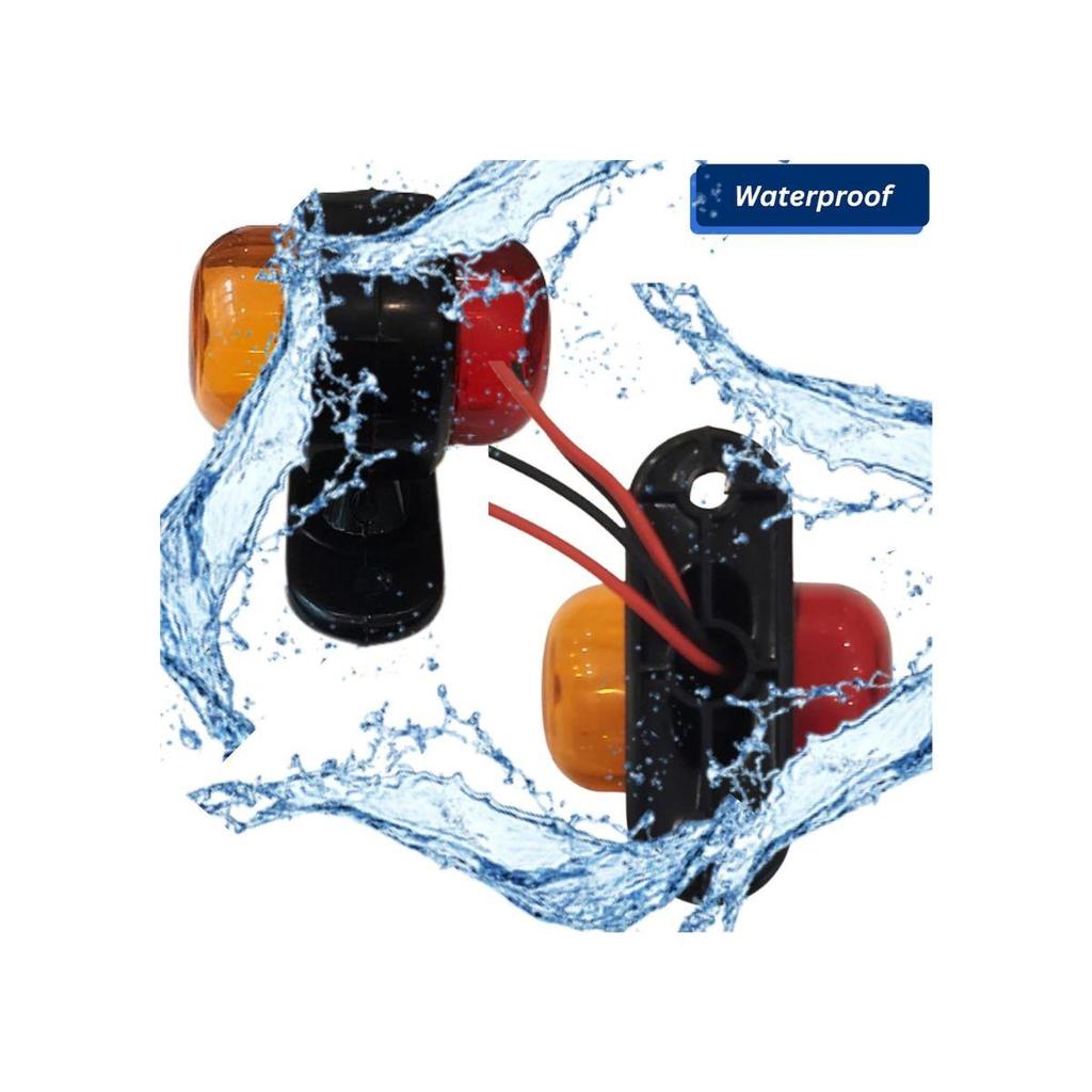 APSMOTIV Truck Trailer Side Marker Lights 2pcs Red/Amber LED Position Rear Lights 24V Parking Lights For Truck Clearance Light Red White/Amber