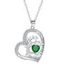 Heart-shaped Life Tree Necklace - Engraved Birthstone Pendant On Luxury Clavicle Chain for Women.