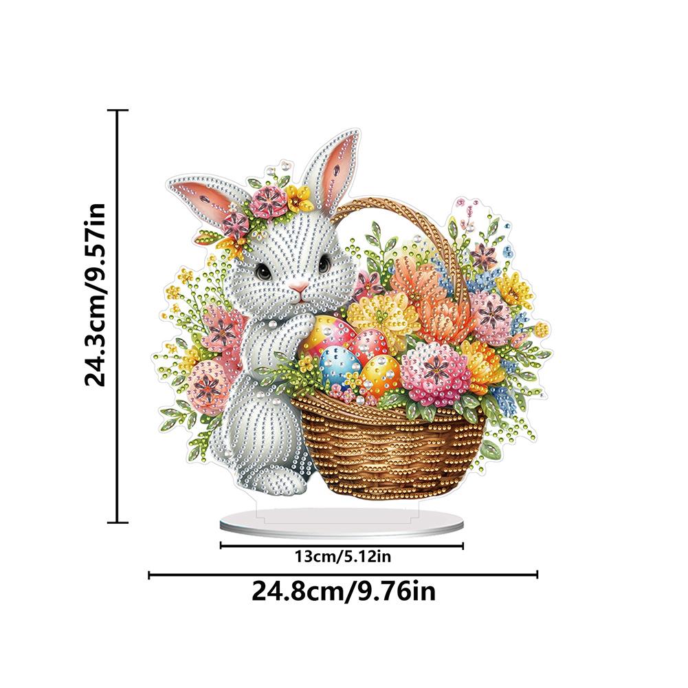 5D DIY Diamond Art Easter Desktop Decor Acrylic Special Shape Easter Lamb Diamond Painting Desktop Decors for Home Office Decor