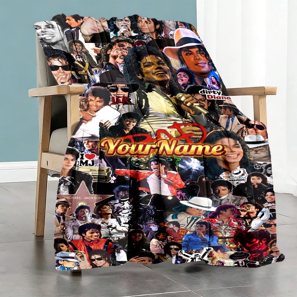 Michael Jackson 149 Personalisierte Textdecke Überwurf Anpassbare Decke Weich Warm Gemütlich Geeignet für Stuhl Wohnzimmer Meeresufer Bett Ganzjahresnutzung