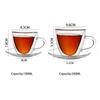 240ml Heart Double Wall Layer Clear Transparent Glass Tea Cup Coffee Mug Gift