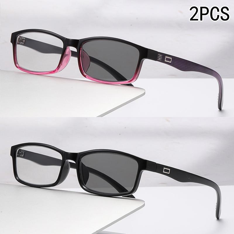 1/2PCS Light Color Changing Reading Glasses Ultra Light Trendy Multi Focus Dual Purpose Fashionable Eyewear 8892