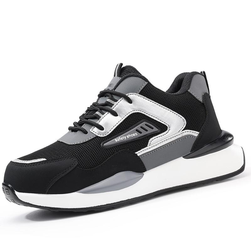 Pink Women'S Safety Shoes Fashion Sports Shoes Anti-Smash Anti Puncture Work Shoes Steel Toe Protection Shoes Security Boots