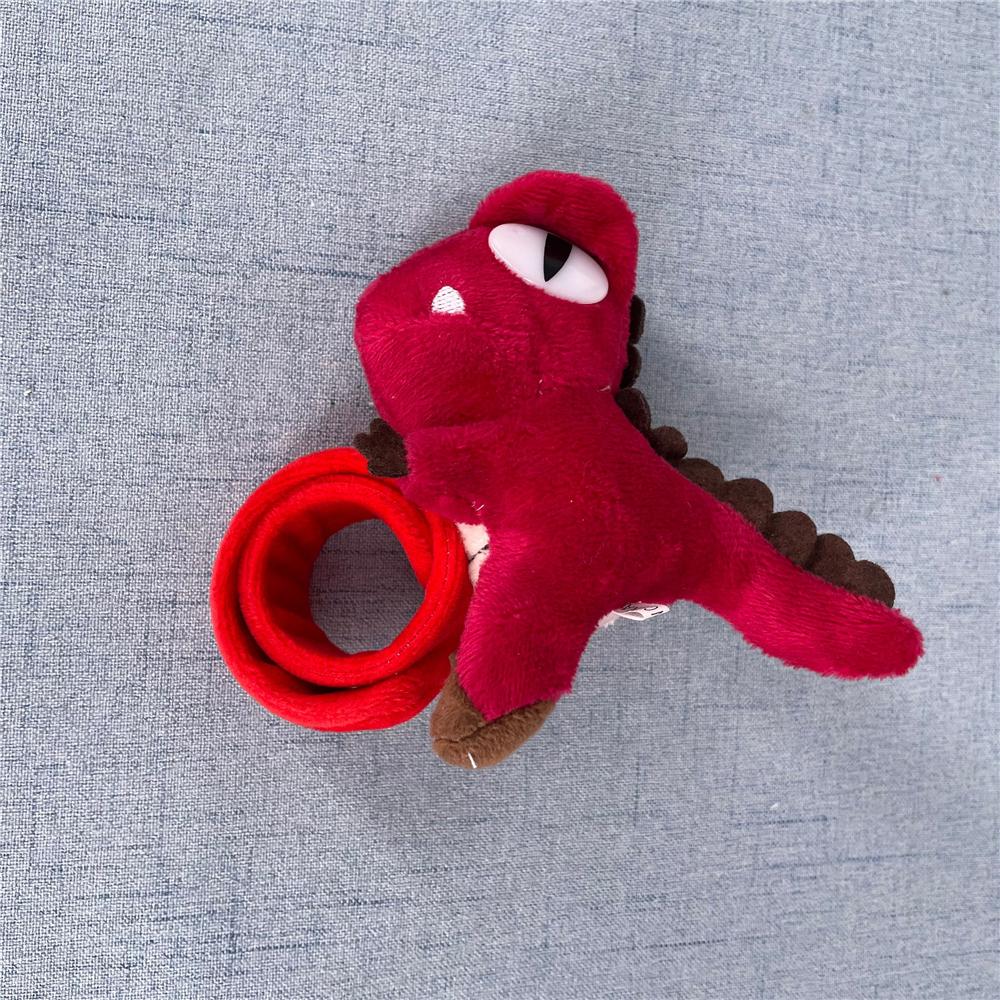 

7Colors , Dinosaur Plush Stuffed Toy Bracelet Belt Gift , 9CM Approx. Plush Hand Slap Doll Toy красный