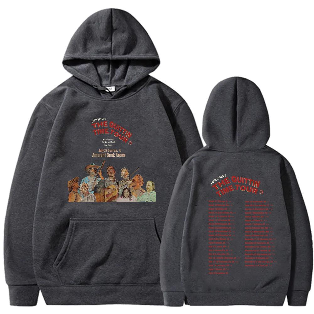 Zach Bryan The Quittin Time Tour  Hoodie Winter Women