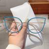 No Makeup Cat Eye Large Frame Anti-blue Light Glasses Retro Trend Ins No Degree Flat Light Glasses Frame