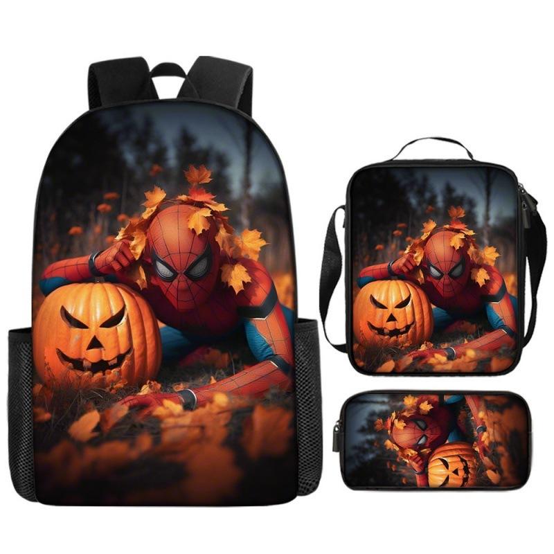 Spider-Man Backpack Set for Kids Toddler Halloween Backpack 3 Piece School Bag Street Style