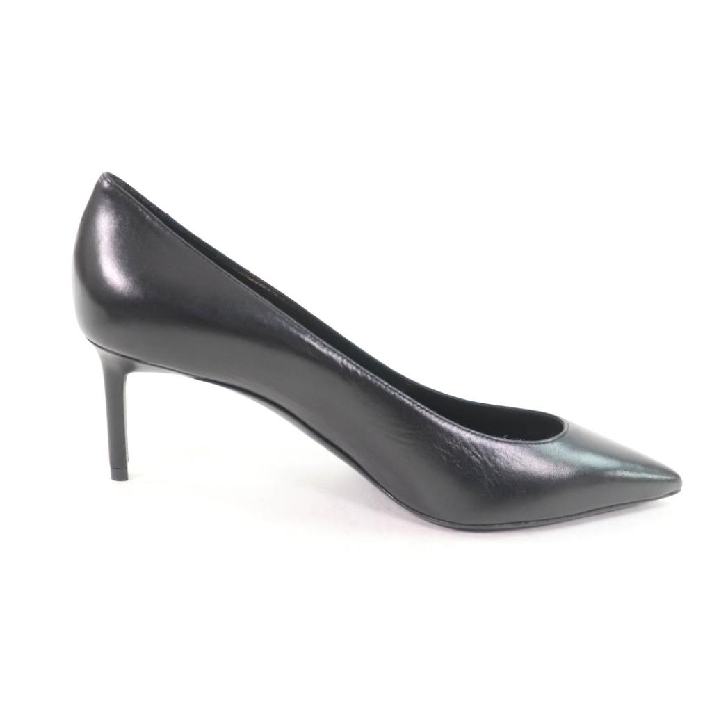 Pristine SAINT LAURENT PARIS pumps pointed toe stiletto heels black leather 37.5 Used